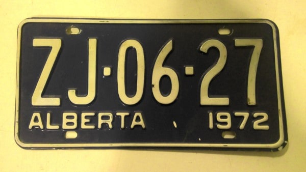 1972 Alberta License Plate for sale