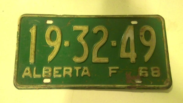 1968 Alberta Farm License Plate for sale