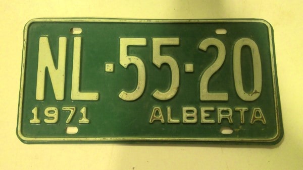 1971 Alberta License Plate for sale