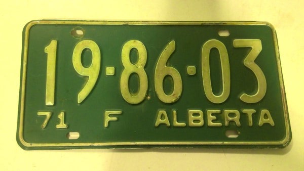 1971 Alberta Farm License Plate for sale