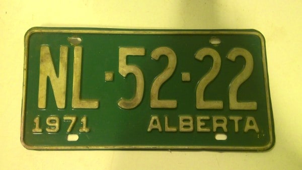 1971 Alberta License Plate for sale