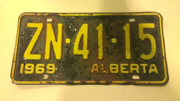 1969 Alberta License Plate for sale