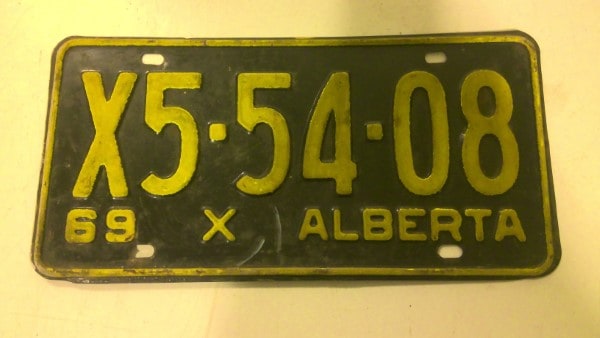 1969 Alberta X Restricted License Plate for sale