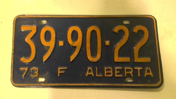 1973 Alberta Farm License Plate for sale