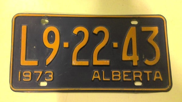 1973 Alberta License Plate for sale