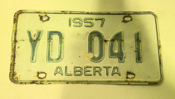 1957 Alberta License Plate for sale