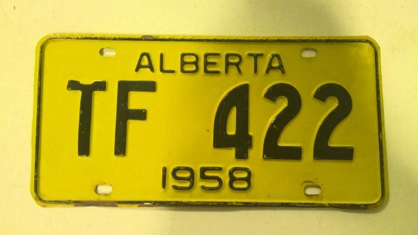 1958 Alberta License Plate for sale