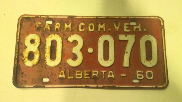 1960 Alberta Farm License Plate for sale