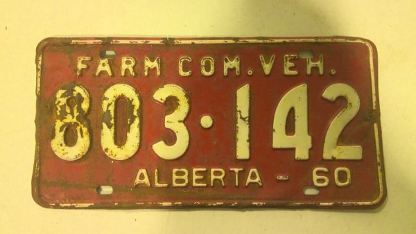 1960 Alberta Farm License Plate for sale