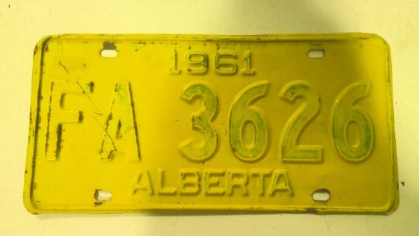 1961 Alberta License Plate for sale