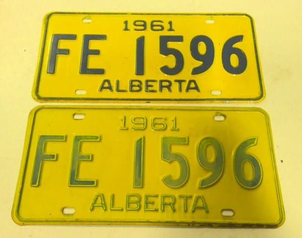 Matching Set of 1961 Alberta License Plates for sale