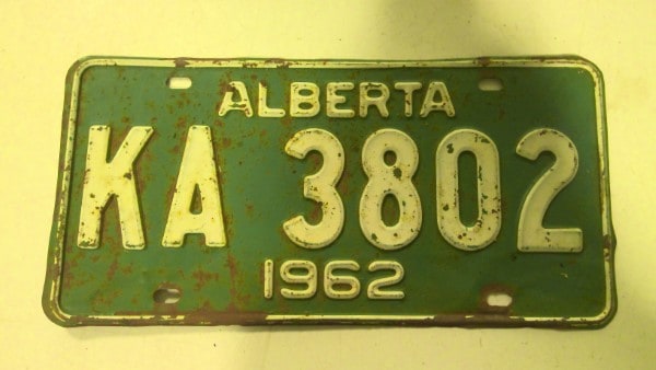 1962 Alberta License Plate for sale