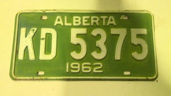 1962 Alberta License Plate for sale