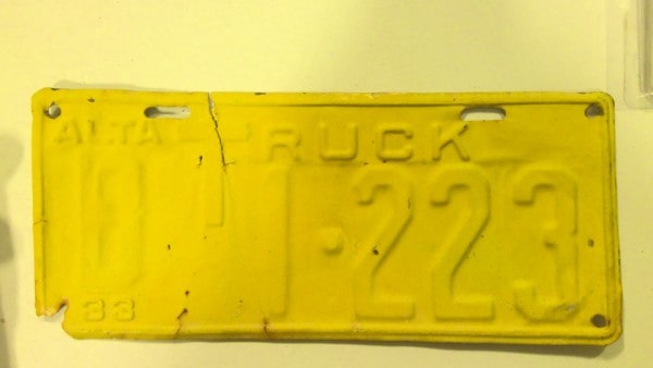 Rare 1933 Alberta B Truck License Plate for sale