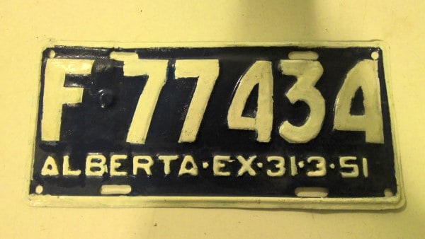 1951 Alberta License Plate for sale