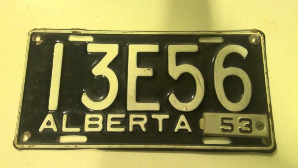 1952 Alberta License Plate with 1953 metal tag for sale