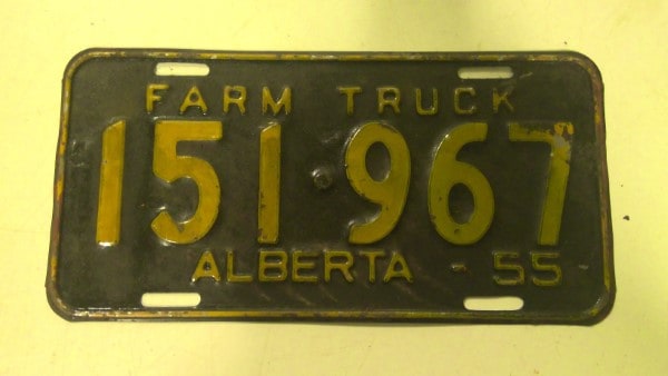 1955 Alberta Farm License Plate for sale