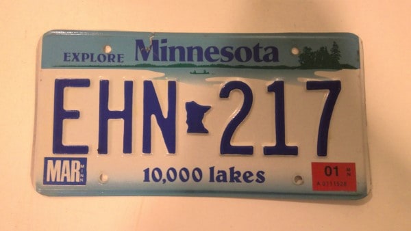 Minnesota license plate for sale