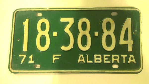 1971 Alberta Farm License Plate for sale