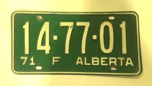 1971 Alberta Farm License Plate for sale