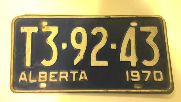 1970 Alberta License Plate for sale