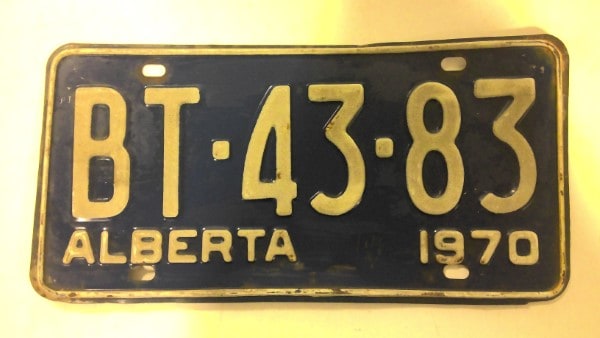 1970 Alberta License Plate for sale