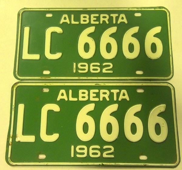 Matching Set of 1966 Alberta License Plates for sale