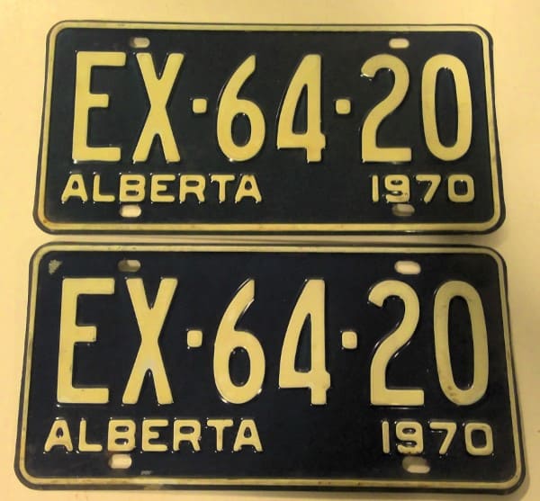 Matching Set of 1970 Alberta License Plates for sale