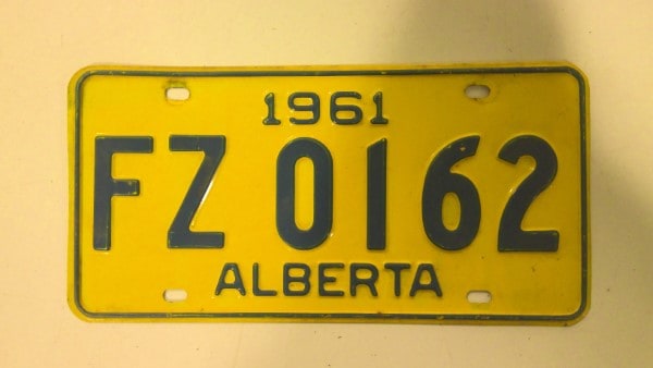 1961 Alberta License Plate for sale