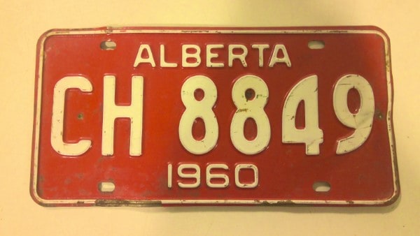 1960 Alberta License Plate for sale