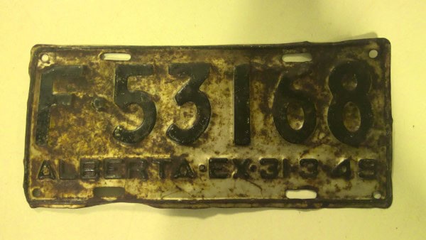 1949 Alberta License Plate for sale