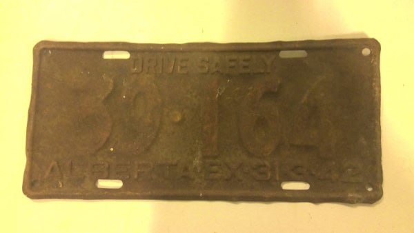 1942 Alberta License Plate for sale