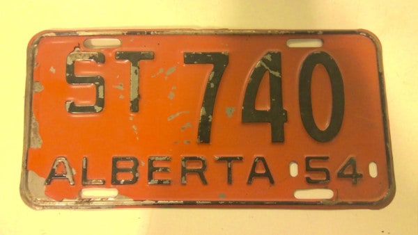 1954 Alberta License Plate for sale