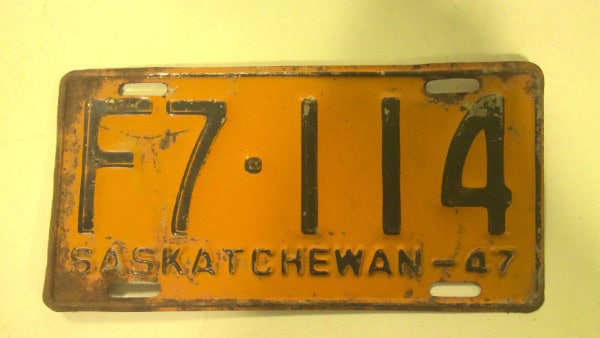 1947 Saskatchewan License Plate for sale