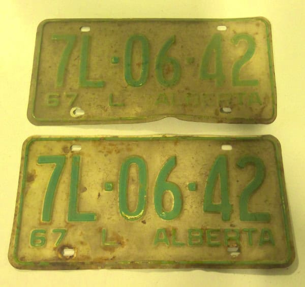 Matching Set of 1967 Alberta License Plates for sale