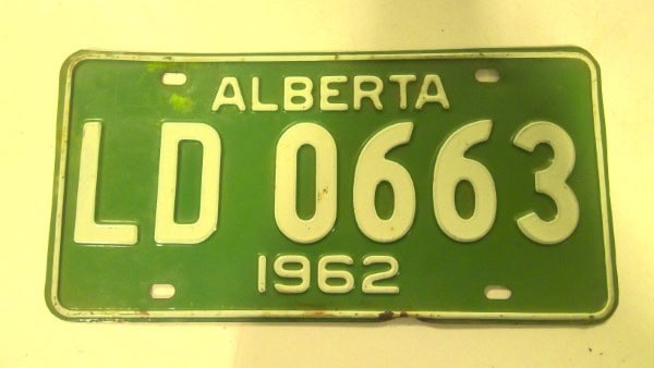 1962 Alberta License Plate for sale