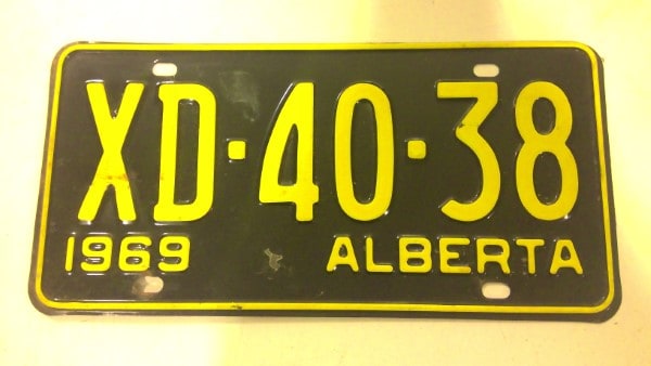 1969 Alberta License Plate for sale