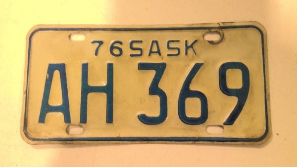 1976 Saskatchewan Motorcycle License Plate for sale