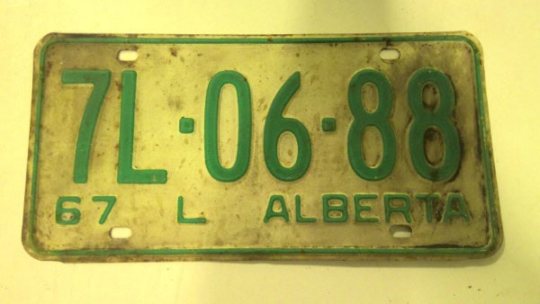 1967 Alberta License Plate for sale