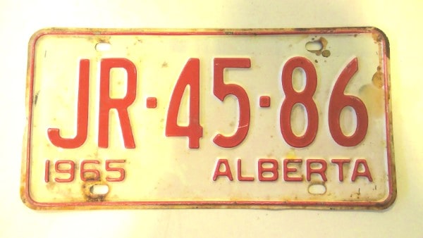 1965 Alberta License Plate for sale