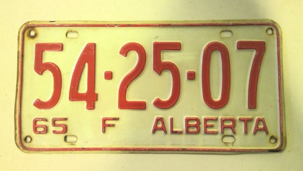 1965 Alberta Farm License Plate for sale