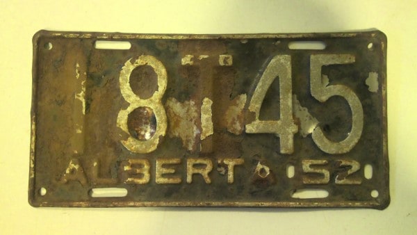 1952 Alberta License Plate for sale