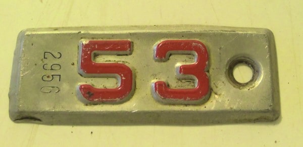 1953 Alberta License Plate tab for sale