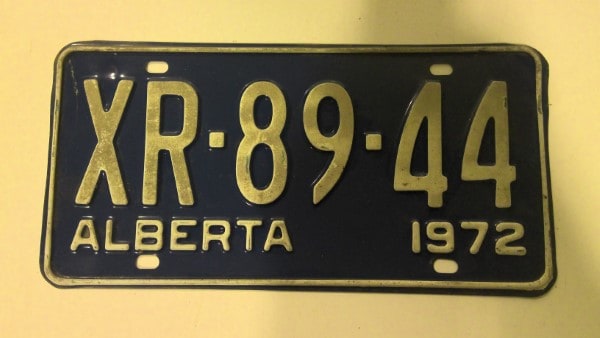 1972 Alberta License Plate for sale