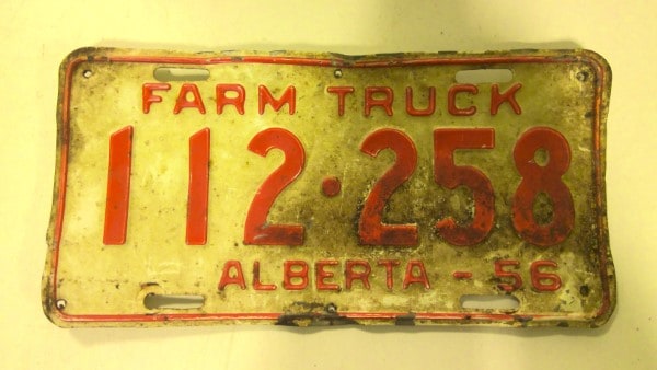 1956 Alberta Farm License Plate for sale