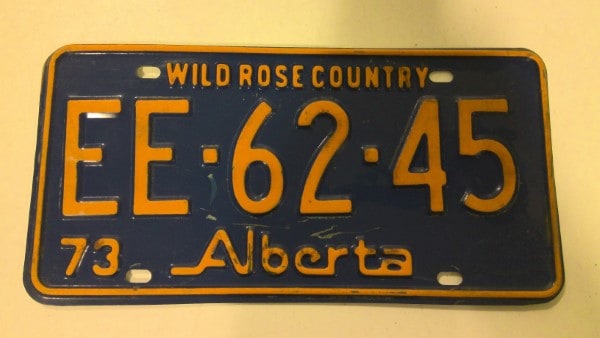 1973 Alberta License Plate for sale