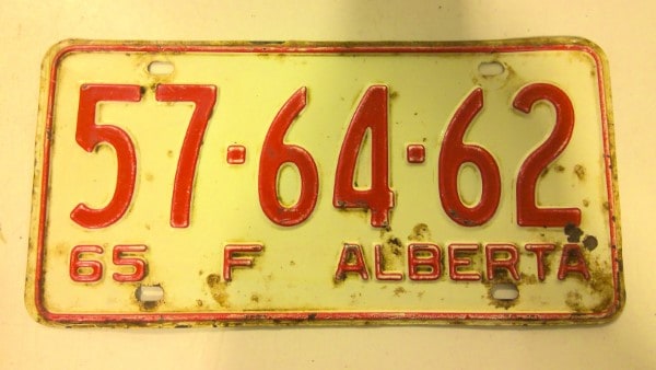 1965 Alberta Farm License Plate for sale