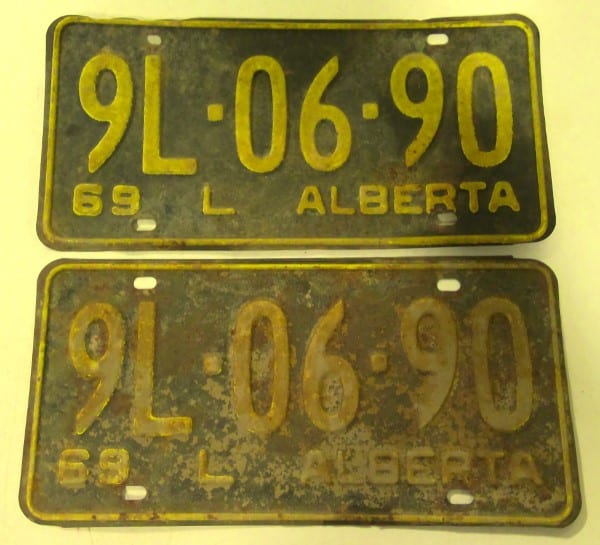 1969 Alberta License Plates - Matching Set for sale