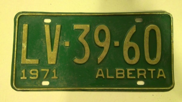 1971 Alberta License Plate for sale