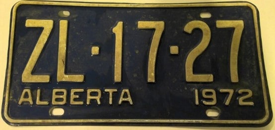 1972 Alberta License Plate for sale